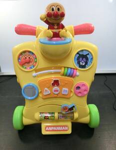 ♪♪【6E9②e】アガツマ(AGATSUMA) アンパンマン 乗って! 押して! へんしんウォーカー　ビジーボード　ウォーカー　乗用　良品♪♪