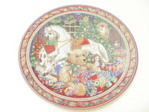 ロイヤルウースター　クリスマス プレート　テディ ベアー 木馬 １９９８年 ROYAL WORCESTER ２０ｃｍ イギリス製 新品未使用 箱付き　