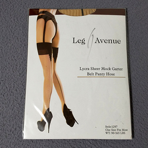 ライクラ ガーターベルト模様 シアー パンティストッキング サイズ:フリー(M～L) LegAvenue 1297　新品・未使用