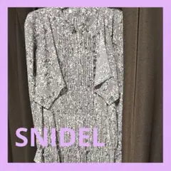 【SNIDEL】  パープル　バリエ　プリント　プリーツ　ブラウス　ワンピース