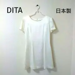 DITA　ディータ　光沢ワンピース　半袖　トリアセテート✕キュプラ　日本製