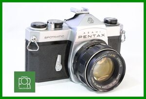 【同梱歓迎】実用■ペンタックス PENTAX SPOTMATIC ボディ+Super-Takumar 55mm F2 M42■■シャッター全速完動・露出計不良■2435