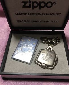 ZIPPO LIGHTER & KEY CHAIN WATCH SET ジッポー 時計　懐中時計　セット　動作未確認　現状品