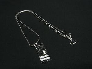 1円 ■美品■ ChristianDior クリスチャンディオール トロッター ネックレス ペンダント アクセサリー シルバー系×ブラック系 FF4393