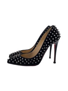 Christian Louboutin◆パンプス/36/BLK/レザー/ッスタッズ/ヒール先端擦れ