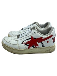 BAPE STA!◆ベイプスタ/shark bape sta low/ローカットスニーカー/27cm/ホワイト/エナメル