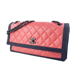 【中古】 CHANEL シャネル ショルダーバッグ マトラッセ ラムスキン 赤 チェーンショルダーバッグ 23016123 AK