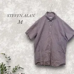 【スティーブンアラン】ボタンダウン　シャツ　半袖　チェック　コットン　綿　USA