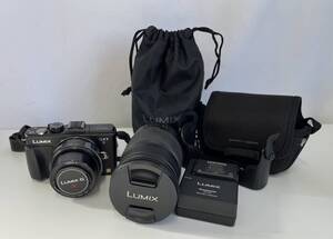 PANASONIC パナソニック LUMIX DMC-GX1 VARIO1:3.5-5.6/14-42 1:4.0-5.6/100-300 通電のみ確認済 5j-12-14