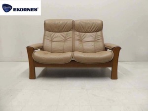 ■EKORNES エコーネス■ストレスレス Buckingham バッキンガム 本革レザー 2人掛け ハイバック リクライング ソファ