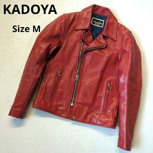 1円～ 希少 KADOYA カドヤ Meriden メリデン ダブル ライダース キルティング M レッド系 レザージャケット メンズ 