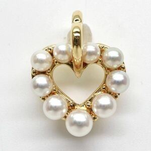 1円〜!!▼K18 アコヤ本真珠ペンダントトップ▼N◎ 約2.9g パール pearl pendant jewelry ジュエリー EB5/EC0 S352