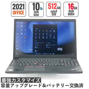 大推奨☆2020年モデル☆第10世代Core i5-10210U★メモリ16GB★新品SSD512GB★Windows11Pro/Office2021/フルHD/Wi-Fi6/Thinkpad/充電良好