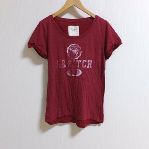 P401　アバクロンビーアンドフィッチ　レッド　半袖　Tシャツ　M　カットソー　【メ便】