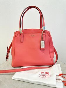 ◇ COACH コーチマディソン サフィアーノ ミネッタ レザー 2way ショルダーバッグ ハンドバッグ ピンク系◇