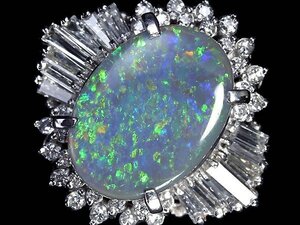 MM14242S初売り【1円～】新品【RK宝石】≪opal≫ 上質ブラックオパール 大粒1.54ct 極上ダイヤモンド 0.5ct Pt900 高級リング ダイヤ