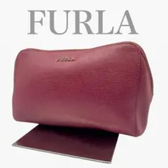 【美品】FURLA　フルラ ポーチ ピンク 小物入れ レザー コスメ 化粧ポーチ