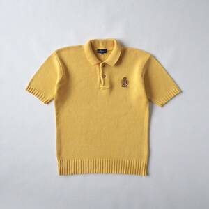 ラルフローレン　Ralph Lauren　サマーニット　半袖　イエロー　エンブレム　美品　レディース