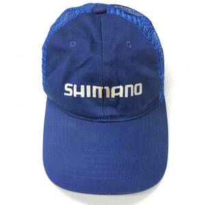 90s シマノ SHIMANO フィッシングキャップ ブルー系 メッシュキャップ フリーサイズ