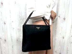 美品 PRADA プラダ テスート ハンドバッグ バッグ B6242 ナイロン 黒 78163Y