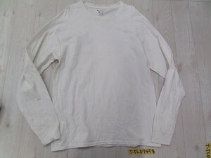 Champion チャンピオン メンズ 無地 ロンT カットソー 長袖Tシャツ L 白