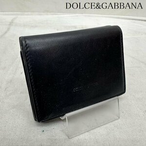 ドルチェアンドガッバーナ レザー コンパクト ウォレット ミニ財布 財布 財布 - 黒 / ブラック