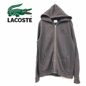 1K2649-R◆LACOSTE ラコステ ジップアップパーカー◆サイズ4 メンズ 紳士 トップス 綿100% コットン カジュアル デイリー 茶 ブラウン