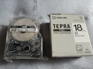 テプラ PROテープカートリッジ SSシリーズ 18mm（白）SS18K 8m 1個　SS18KL 16m 1個