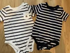 GAP ベビーロンパース　ボディスーツ　ボーダー　お揃い　双子　2枚セット