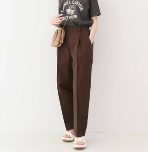スローブイエナ CORG/EAカラータックトラウザー パンツ 茶色 40サイズ