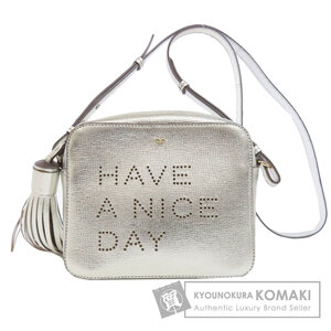 Anya Hindmarch アニヤ・ハインドマーチ ロゴ ショルダーバッグ レザー レディース 中古