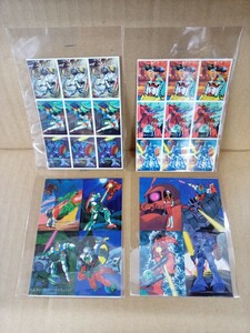 【送料無料 即決】（未使用品）機動戦士 ガンダム 駄菓子屋 引き物 シール/ステッカー 4シートセット / 昭和レトロ 70年代 80年代 ガンプラ