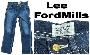 新品同然リーLee ★Ford mills 97532 デニム ペインターパンツ サイズ★インディゴ・ビンテージ加工★S