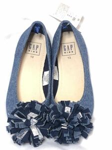 ★未使用 GAP ギャップ デニム フラワーモチーフ バレエシューズ 19.0★