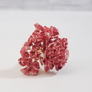 造花[ミニ・ペーパーフラワー シロツメクサ風（バイカラー／赤系＆白系 #） 直径約3-6mm 50本] 手作り ハンドメイド リース