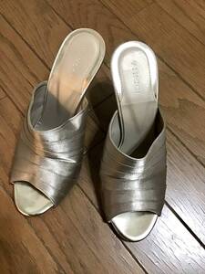 【VINCCI/ヴィンチ】ピンヒールサンダル/5★ベージュ★レディース★USED