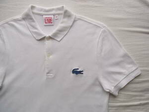 LACOSTE L!VE ラコステ ライブ　コットンカシミヤ素材　デカラコ　ポロシャツ　サイズ 2 ホワイト