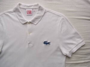 LACOSTE L!VE ラコステ ライブ　コットン鹿の子素材　デカラコ　ポロシャツ　サイズ 2 　ホワイト