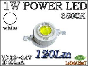 1W POWER LED 白 120Lm (1個) パワーエミッター SMD 自作 自作 ホワイト DIY 代引き可
