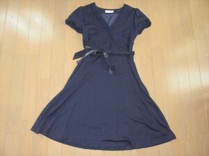 LAISSE PASSE レッセパッセ★紺色ワンピース、上品★38