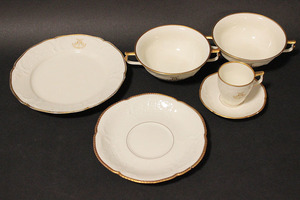 訳あり品　希少　Rosenthal　ローゼンタール　金彩　KONTROLLSTELLE　ヴィンテージ　vintage　セット　皿　ホワイト×ゴールド　食器