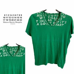 MAISON MARTIN MARGIELA PARIS メゾン マルタンマルジェラ パリス 初期 2003SS MADE IN ITALY エイズTシャツ グリーン × 白 アーカイブ