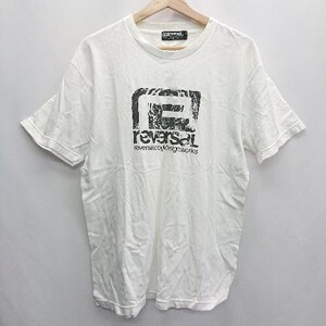 ◇ Reversal リバーサル クルーネック ロゴプリント カジュアル 半袖 Tシャツ サイズL ホワイト系 メンズ E 1405140020656