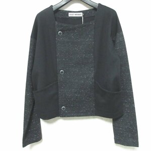 未使用 ISSEY MIYAKE イッセイミヤケ MARS JERSEY 切り替え ノーカラージャケット IM68-JD016 2 ブラック ◆