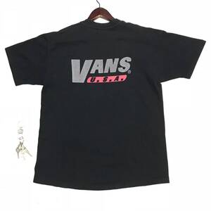 ★レア★90s ビンテージ VANS USA製★メタリックロゴ Tシャツ★黒 ブラック★size L程度★シングルステッチ★カットソー メンズ★ SSS