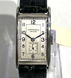 ★ck-463 LONGINES ロンジン スモセコ スモールセコンド スクエア シルバー文字盤 手巻き 21427 レクタンギュラー 稼働品(T360-13)