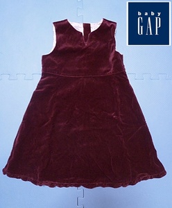 美品! 子供服 BABY GAP ギャップ ノースリーブワンピース 袖なしワンピ 5xl ベルベット(検 ラルフローレン/ファミリア/プチバトー/ナルミヤ