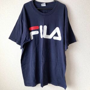 90s フィラ FILA ロゴプリントTシャツ USA製 ヴィンテージL 半袖　ビッグロゴ　ビッグシルエット　オーバーサイズ