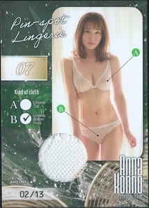 今野杏南　Vol.3　　トレーディングカード　　ピンスポランジェリーカード　　Pin-spot Lingerie　07 B　　13枚限定