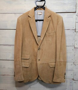 美品☆BRUNELLO CUCINELLI ブルネロクチネリ 最高級 スエードレザー テーラードジャケット メンズM 本革 3B 